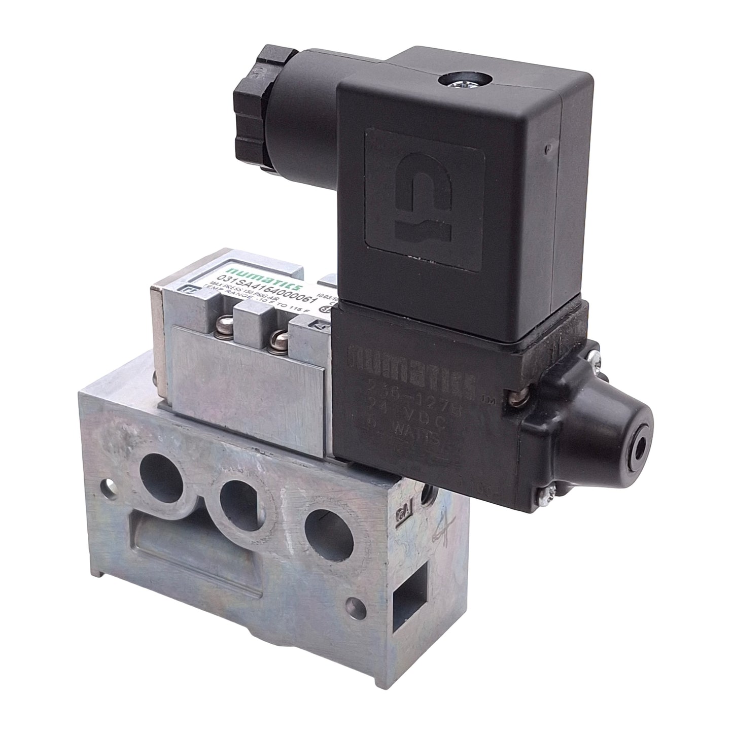 Used Numatics 031SA4154000061 Solenoid Valve, 2-Position 4-Way, 150psig, 24VDC Coil