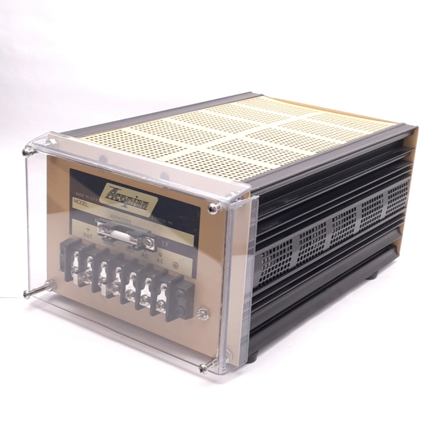 Used Acopian A24H1200 Regulated Power Supply, 105-125VAC In, 24VDC 12A Out, H11 Case