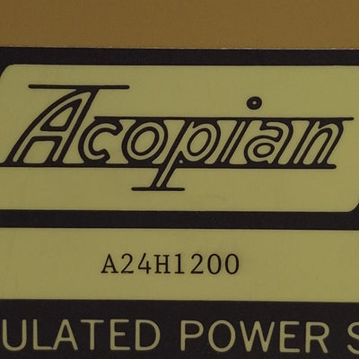 Used Acopian A24H1200 Regulated Power Supply, 105-125VAC In, 24VDC 12A Out, H11 Case
