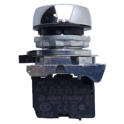 Used Allen Bradley 800FM-LFA3 Illuminated Push Button, Green, ø22mm, 1NO, 10A 600V AC