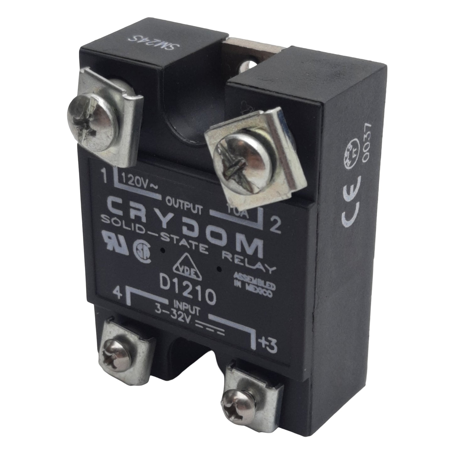 Used Crydom D1210 Solid-State Relay, SPST-NO, 3-32VDC In, 10A 120VAC Out, Panel Mount