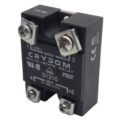 Used Crydom D1210 Solid-State Relay, SPST-NO, 3-32VDC In, 10A 120VAC Out, Panel Mount