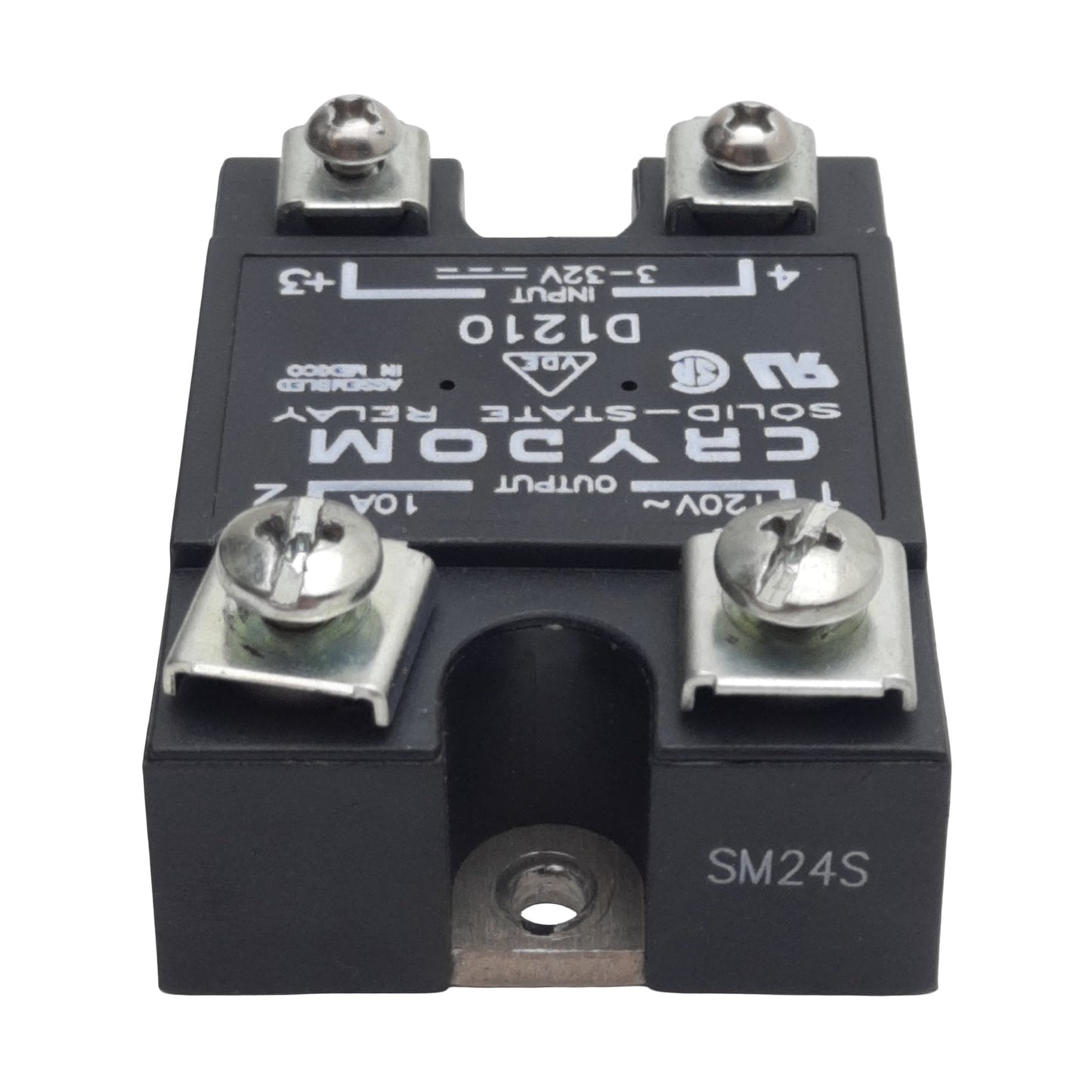 Used Crydom D1210 Solid-State Relay, SPST-NO, 3-32VDC In, 10A 120VAC Out, Panel Mount