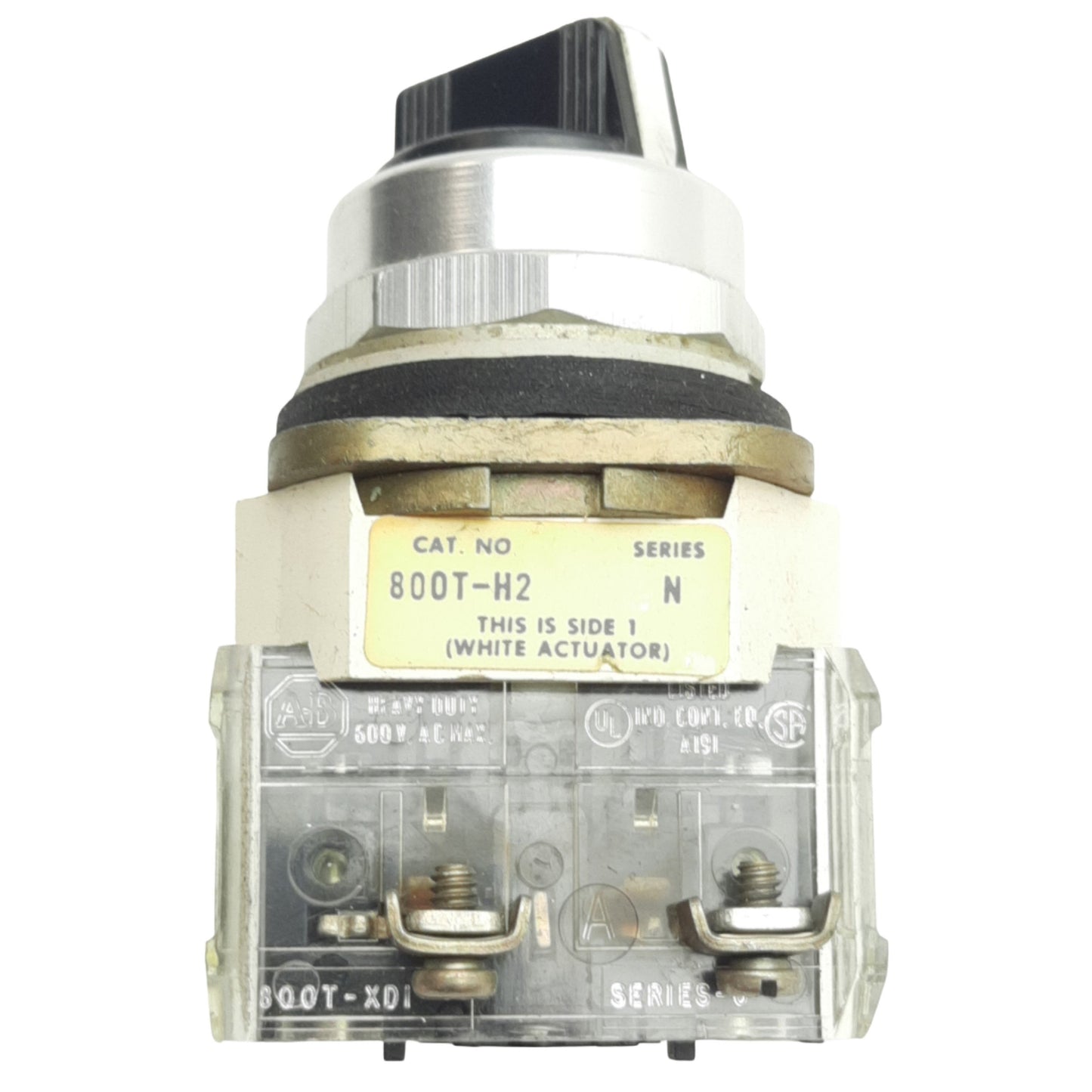 Used Allen Bradley 800T-H2D1 2-Position Maintained Selector Switch ø30mm, 1NO, 600VAC