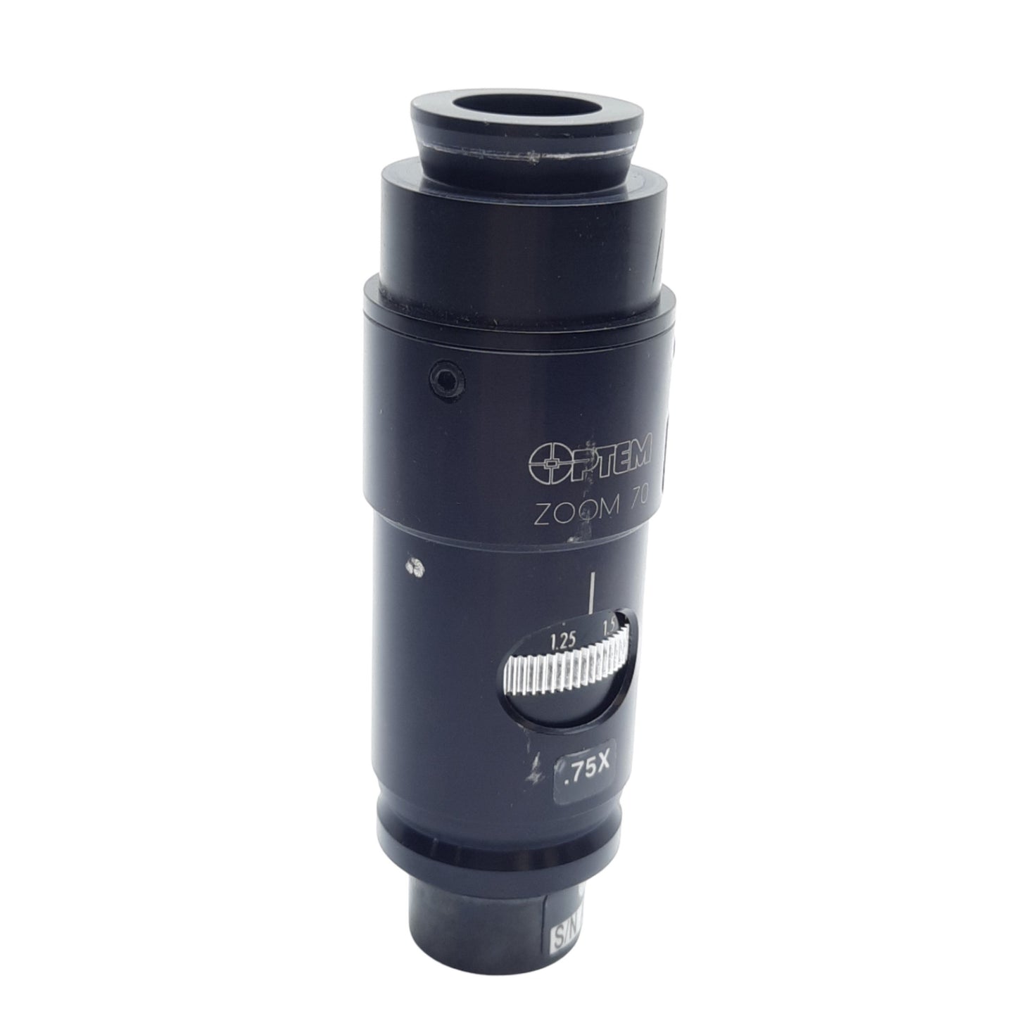 Used Qioptiq 29-65-91 Optem Zoom 70 Micro Inspection Zoom Lens, 0.75X to 5.25X Mag.