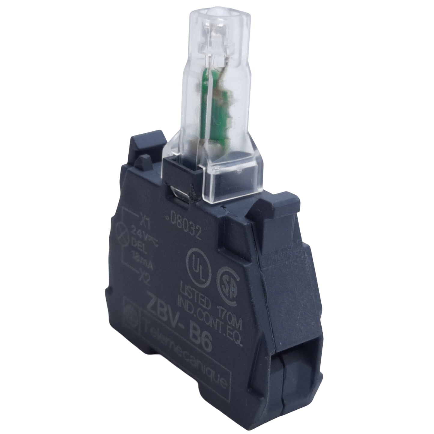 Used Schneider Electric ZBV-B6 Light Block for 22mm Head, Blue Integral LED 24V AC/DC