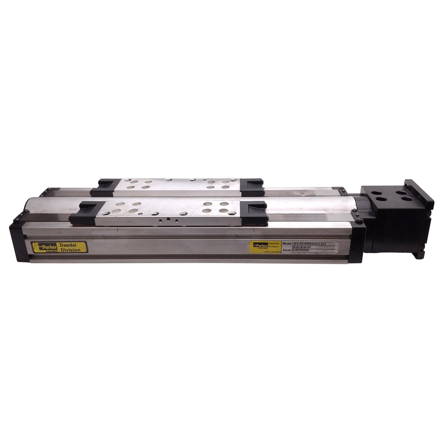 Used Parker 404100XRMSD2H1L1C1M3 Linear Actuator, 100mm Travel, 5mm Lead, NEMA 23