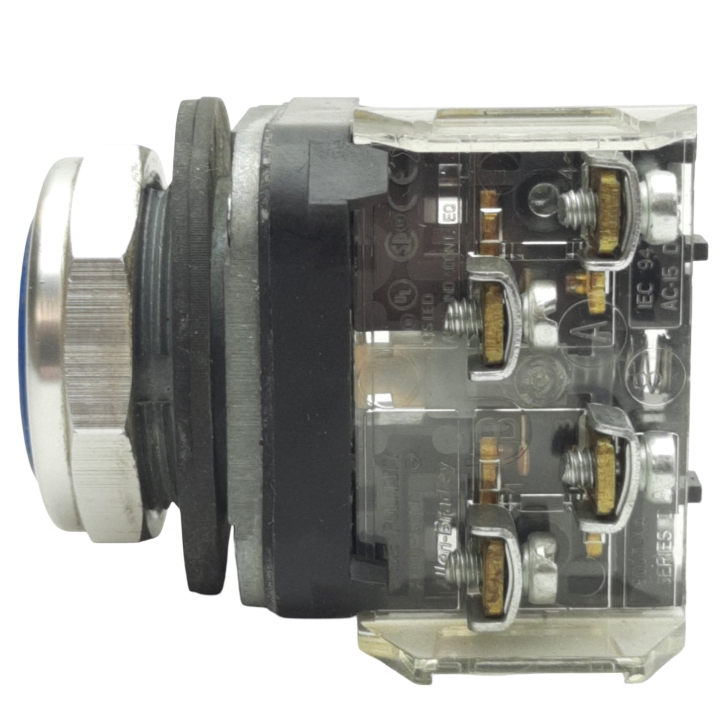 Used Allen Bradley 800T-A7A Blue Momentary Push Button ø30mm, 1NO+1NC, 600V 10A