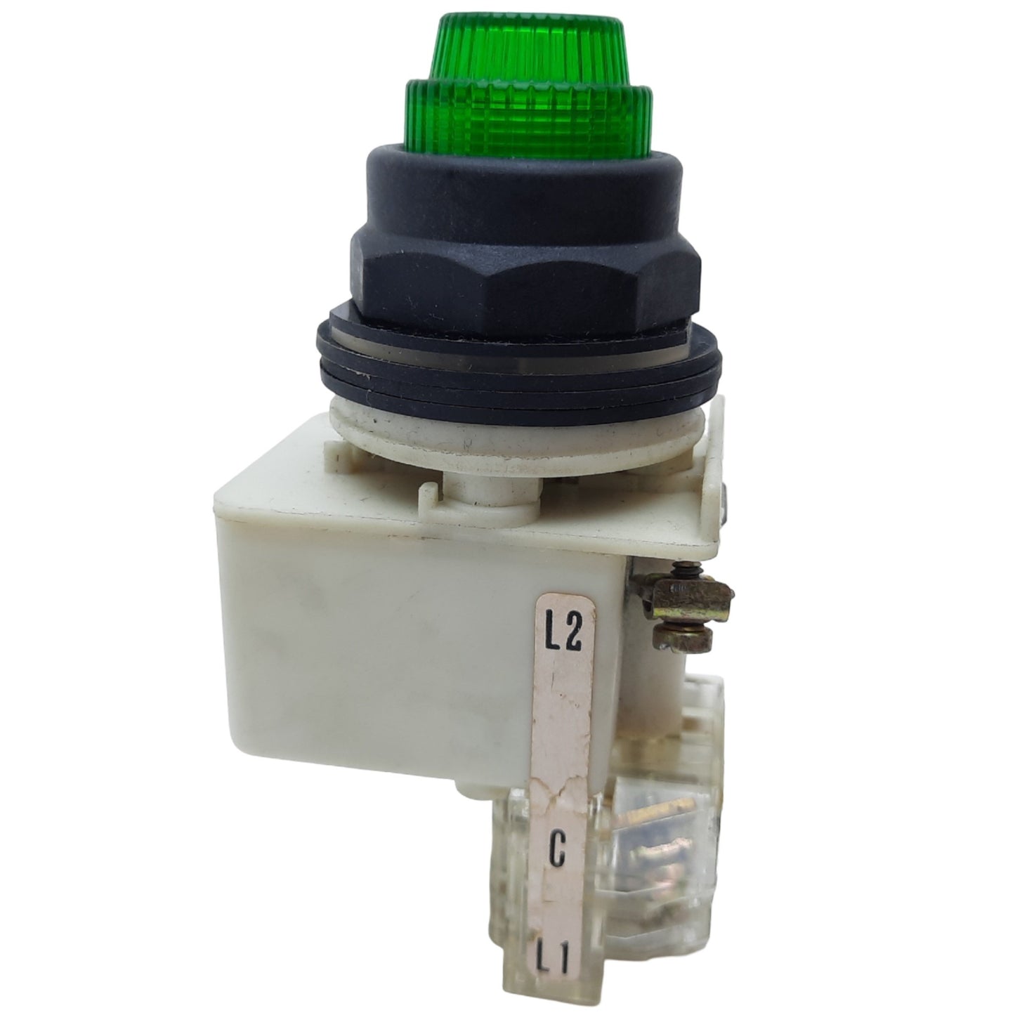 Used Square D 9001KM38LY Illuminated Pushbutton, 1NO+1NC, ø30mm, 120V AC/DC