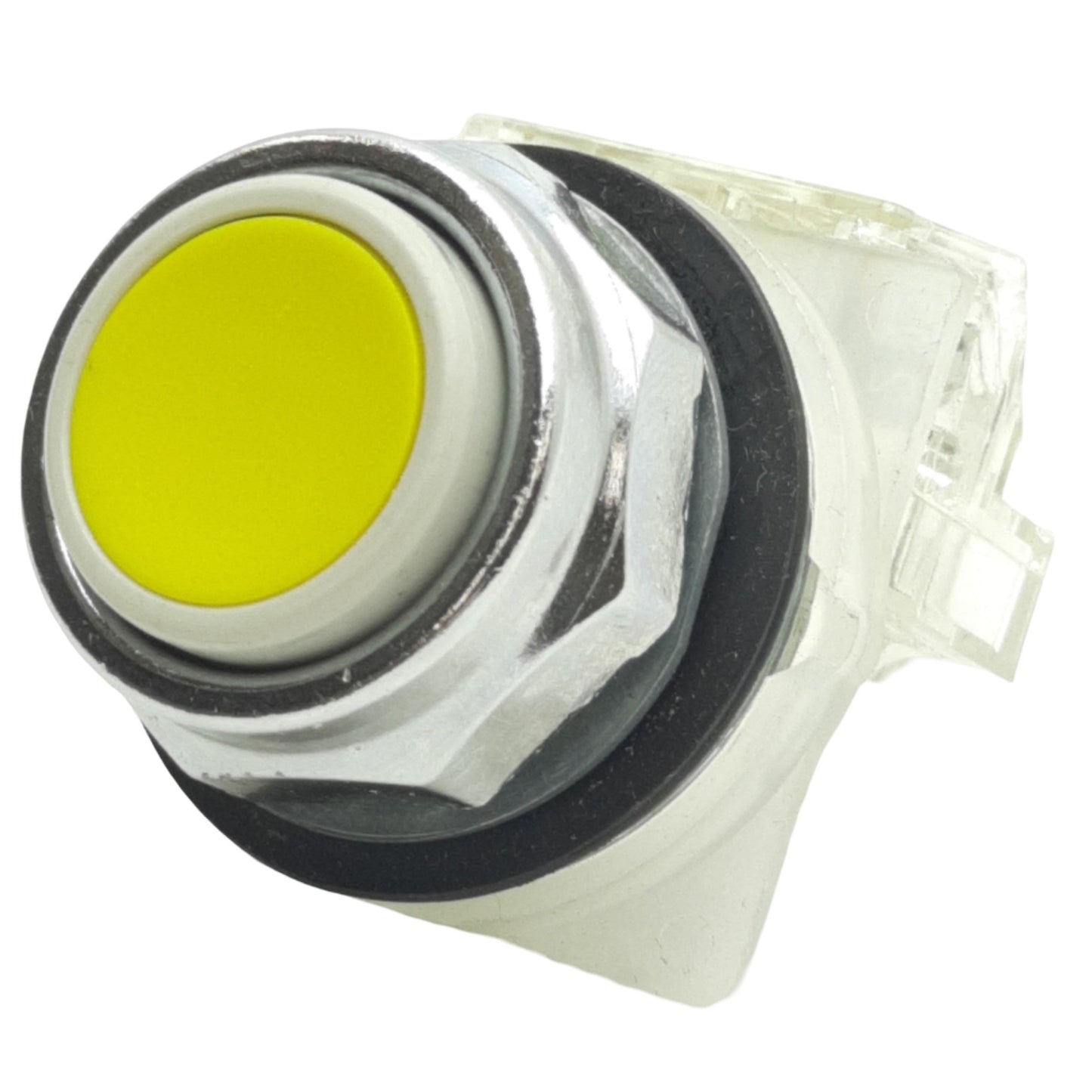 Used Schneider Electric 9001KR1YH13 Yellow Momentary Push Button ø30mm, 1NO+1NC, 600V