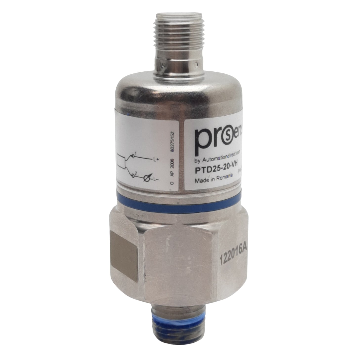 Used Prosense PTD25-20-VH Vacuum Transmitter -14.5~0psig, +/- 0.75%, 20-4mA, 1/4" NPT