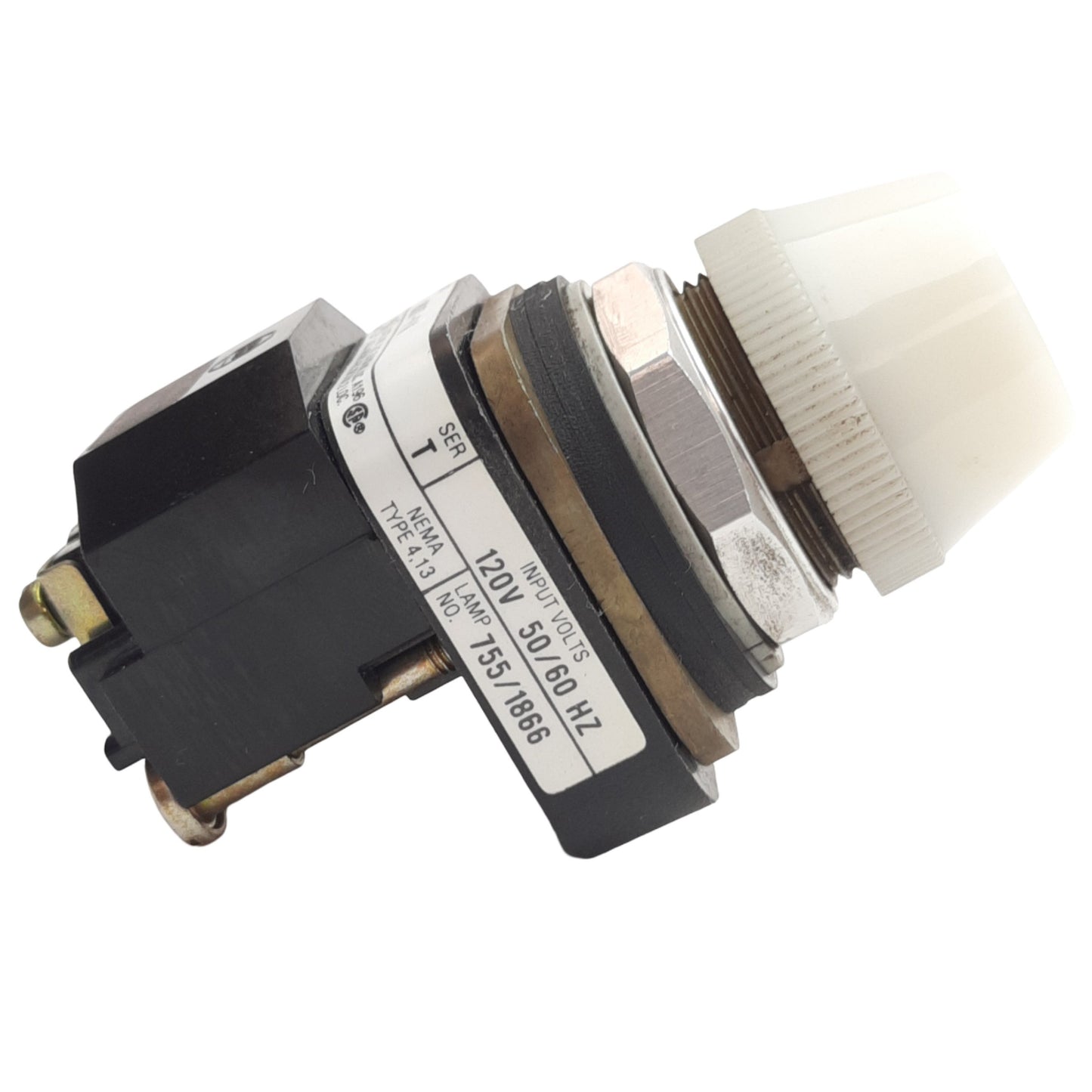 Used Allen Bradley 800T-P16W White Pilot Light ø30mm, 120V 50/60Hz Transformer