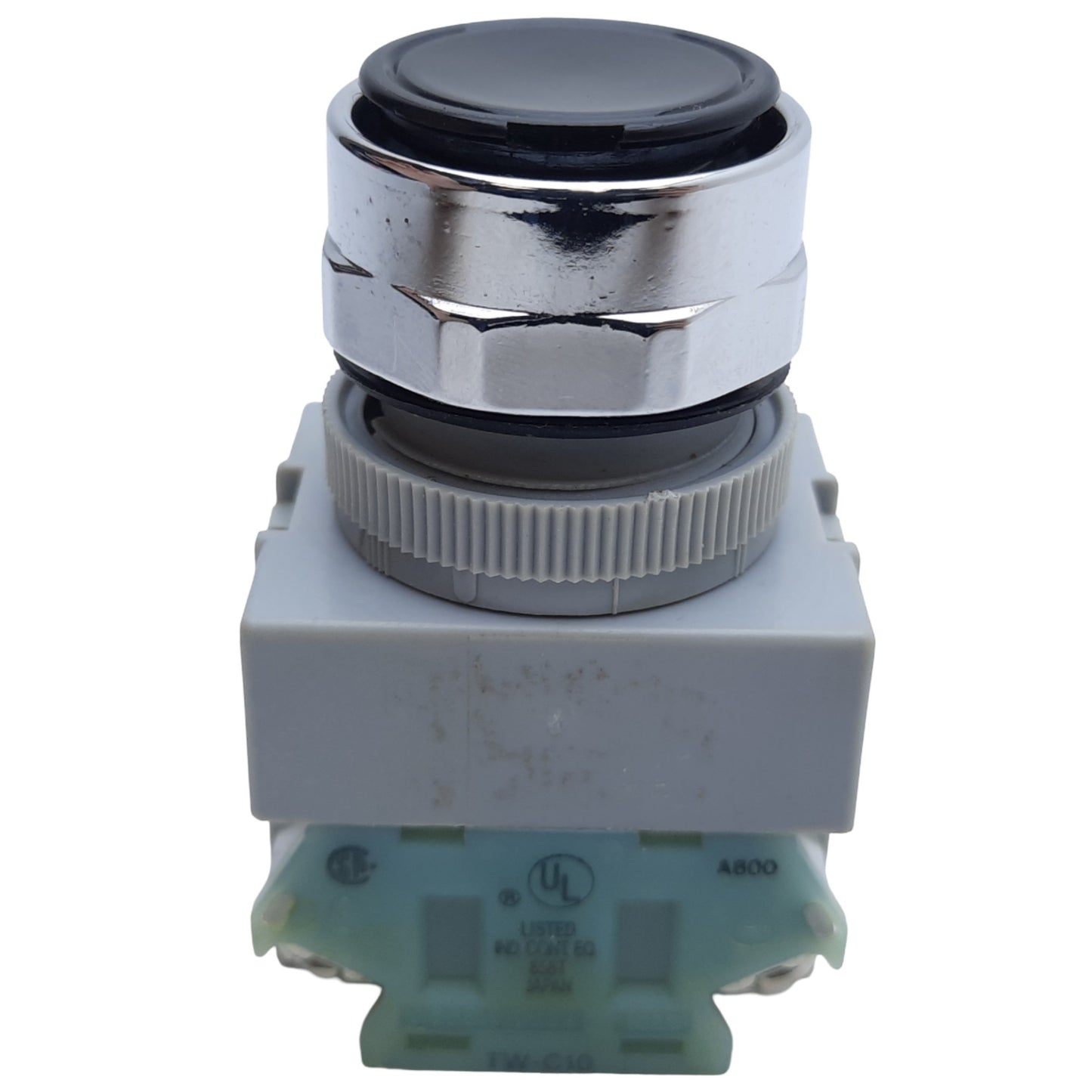 Used Idec ABFD110NUB Non-Illuminated Pushbutton, Momentary, ø30mm, 2NO, 10A 600VAC