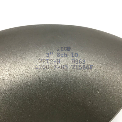 New – Open box TICO WPT2-W B363 3" Schedule 10 Grade 2 Titanium 90° Butt Weld Pipe Elbow