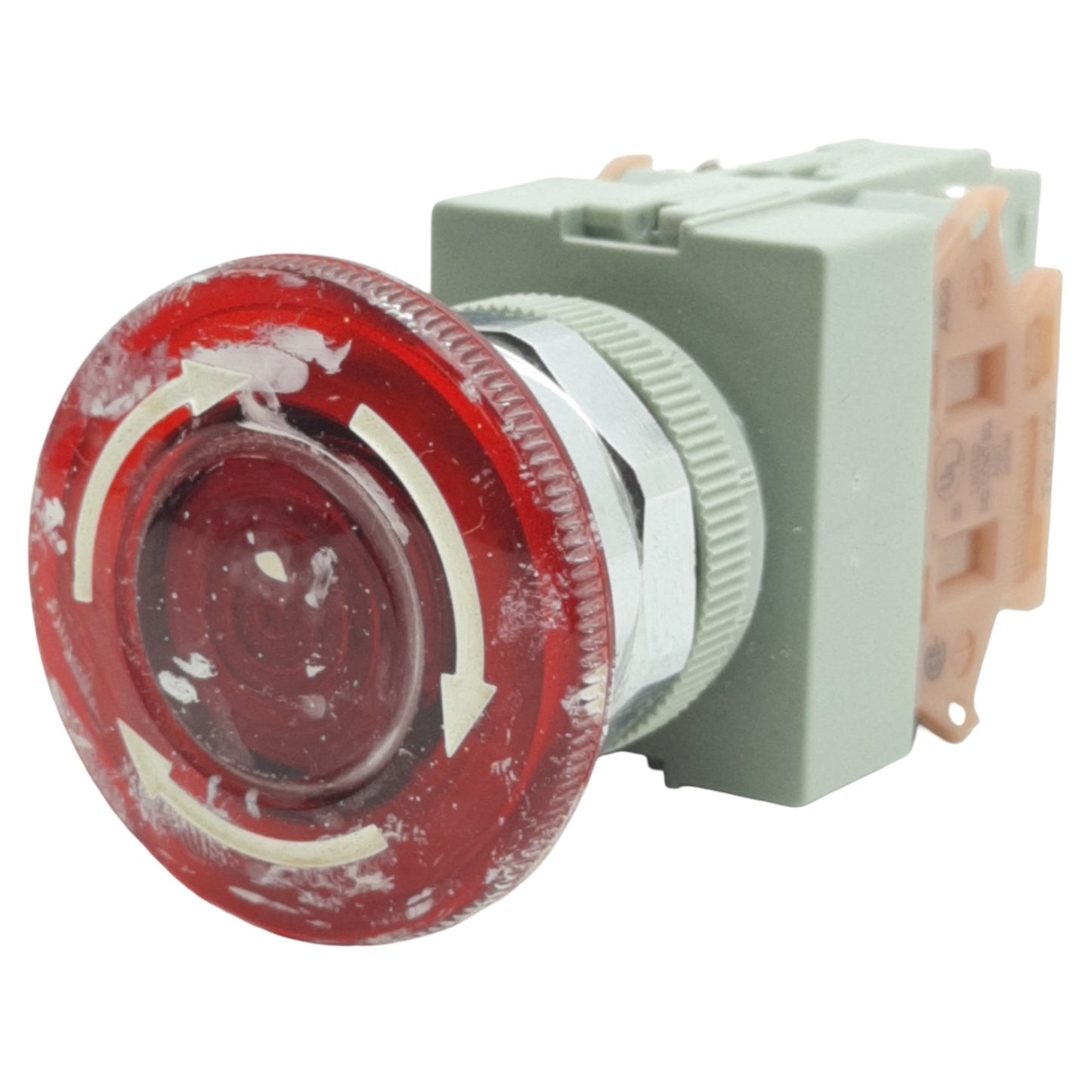 Used IDEC AVLW49902D-R-24V Push Lock Twist Release Button ø22mm, 2NC, 600V 10A