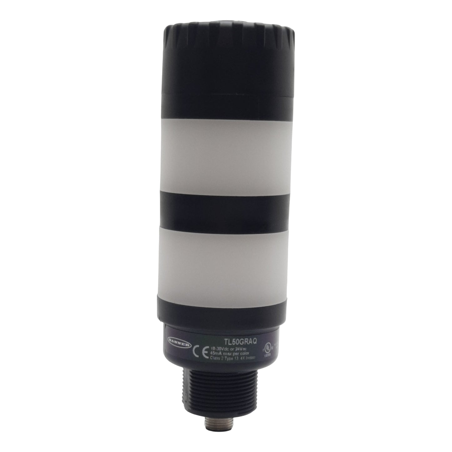 Used Banner TL50GRAQ LED Light Tower, Green/Red, Alarm, M30, 4-Pin M12 Male, 18-30VDC