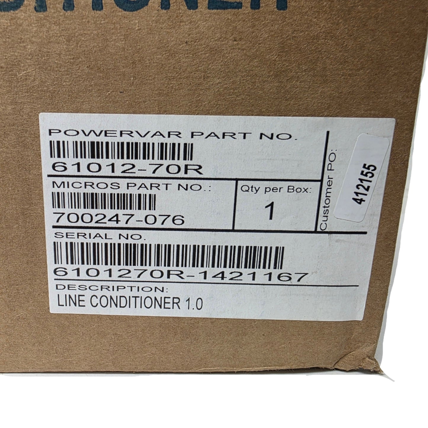 New Powervar ABC100-11W 61012-70R Power Conditioner, 2-Outlet, 120VAC 1A, 120VA