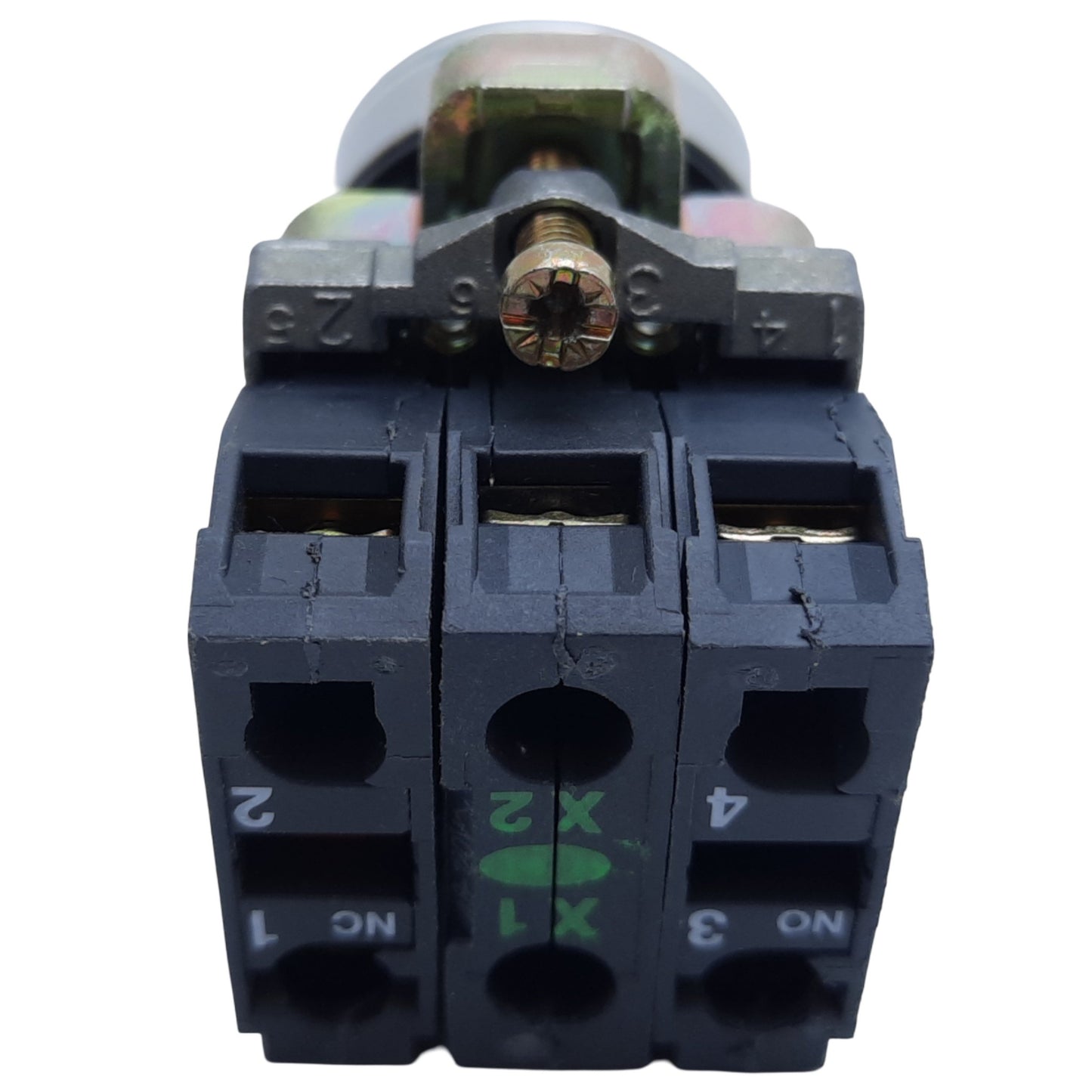 Used Schneider Electric XB4BW33G5 Harmony Illuminated Pushbutton 22mm 1NO+1NC 120V AC