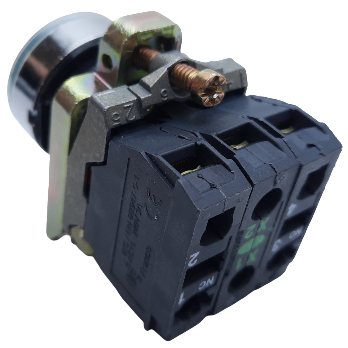 Used Schneider Electric XB4BW33G5 Harmony Illuminated Pushbutton 22mm 1NO+1NC 120V AC