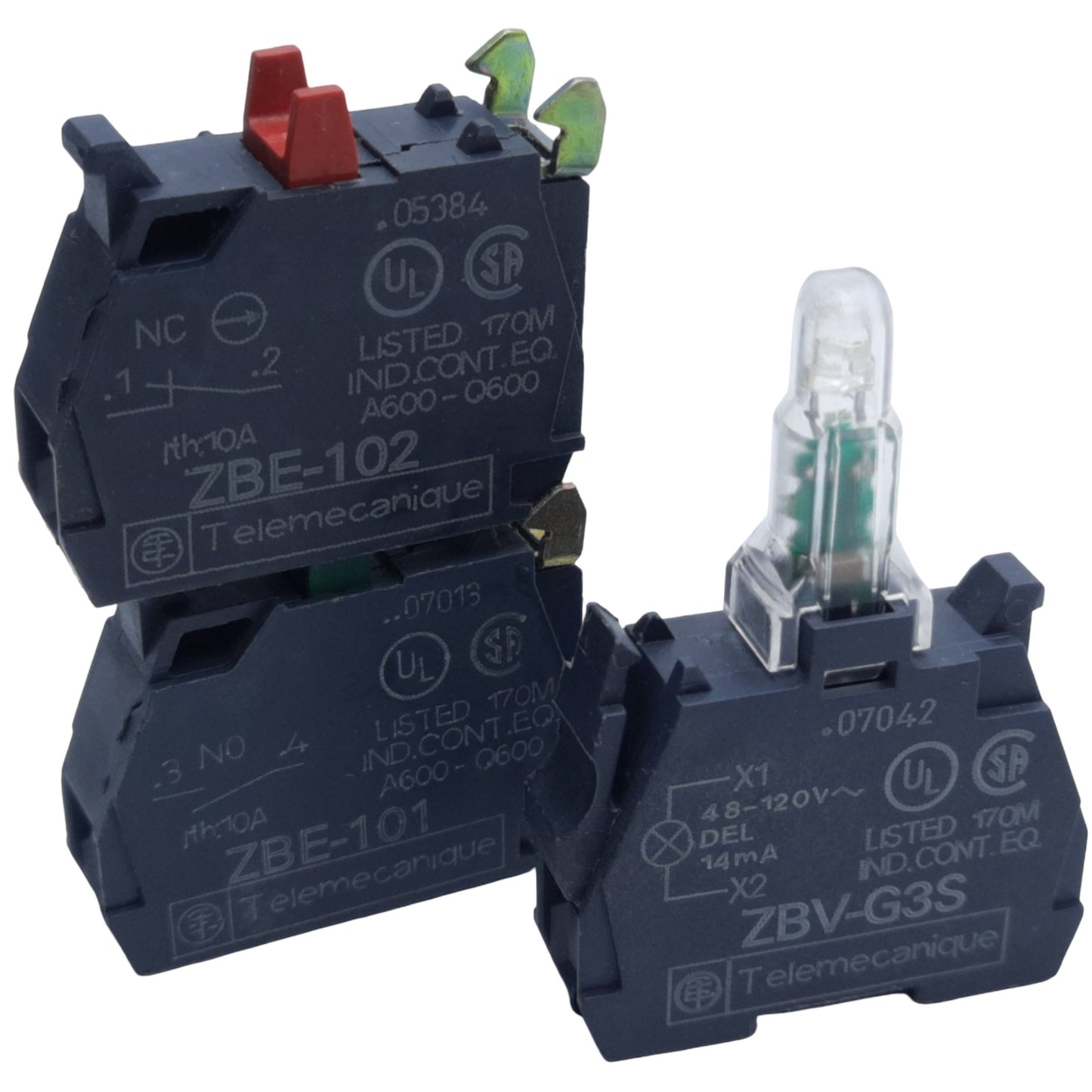 Used Schneider Electric XB4BW33G5 Harmony Illuminated Pushbutton 22mm 1NO+1NC 120V AC