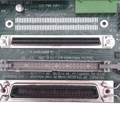 Used Aerotech 690D1504 Rev D BB501 Interface Board, 4-Axis, +5V, 1A, for U500/U600