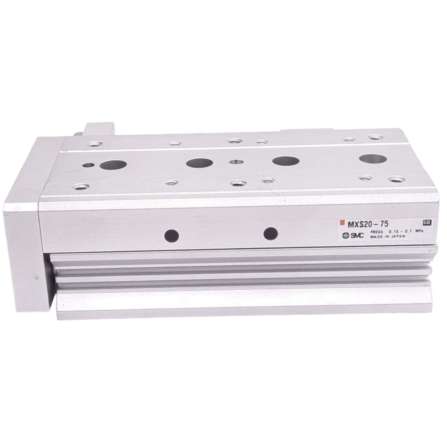 Used SMC MXS20-75 Pneumatic Slide Table, ø20mm Bore, 75mm Stroke, RC 1/8, 0.15-0.7MPa