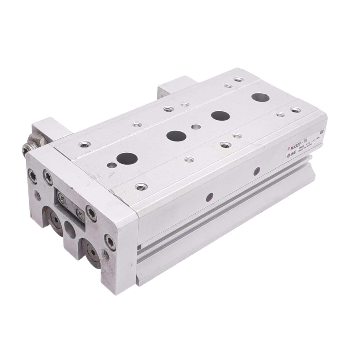 Used SMC MXS20-75 Pneumatic Slide Table, ø20mm Bore, 75mm Stroke, RC 1/8, 0.15-0.7MPa