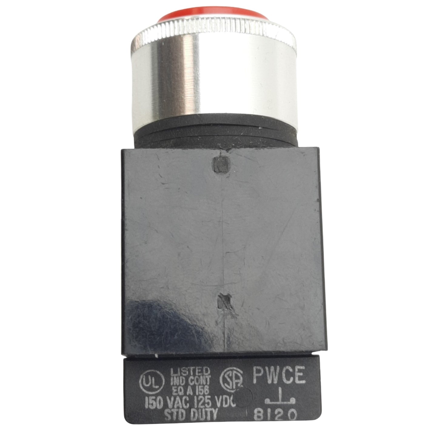 Used Honeywell PWH1121 Red Illuminated Momentary Push Button 6V-8V Lamp, 1NC