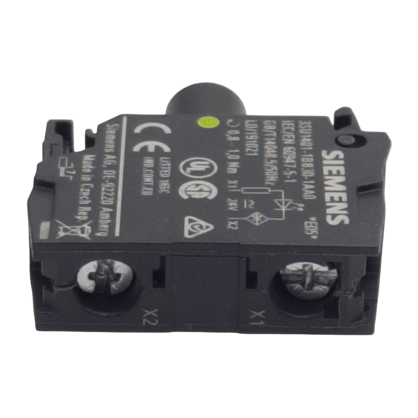 New Siemens 3SU1401-1BB30-1AA0 Pushbutton LED Module, Yellow, 24VAC/VDC, 22mm