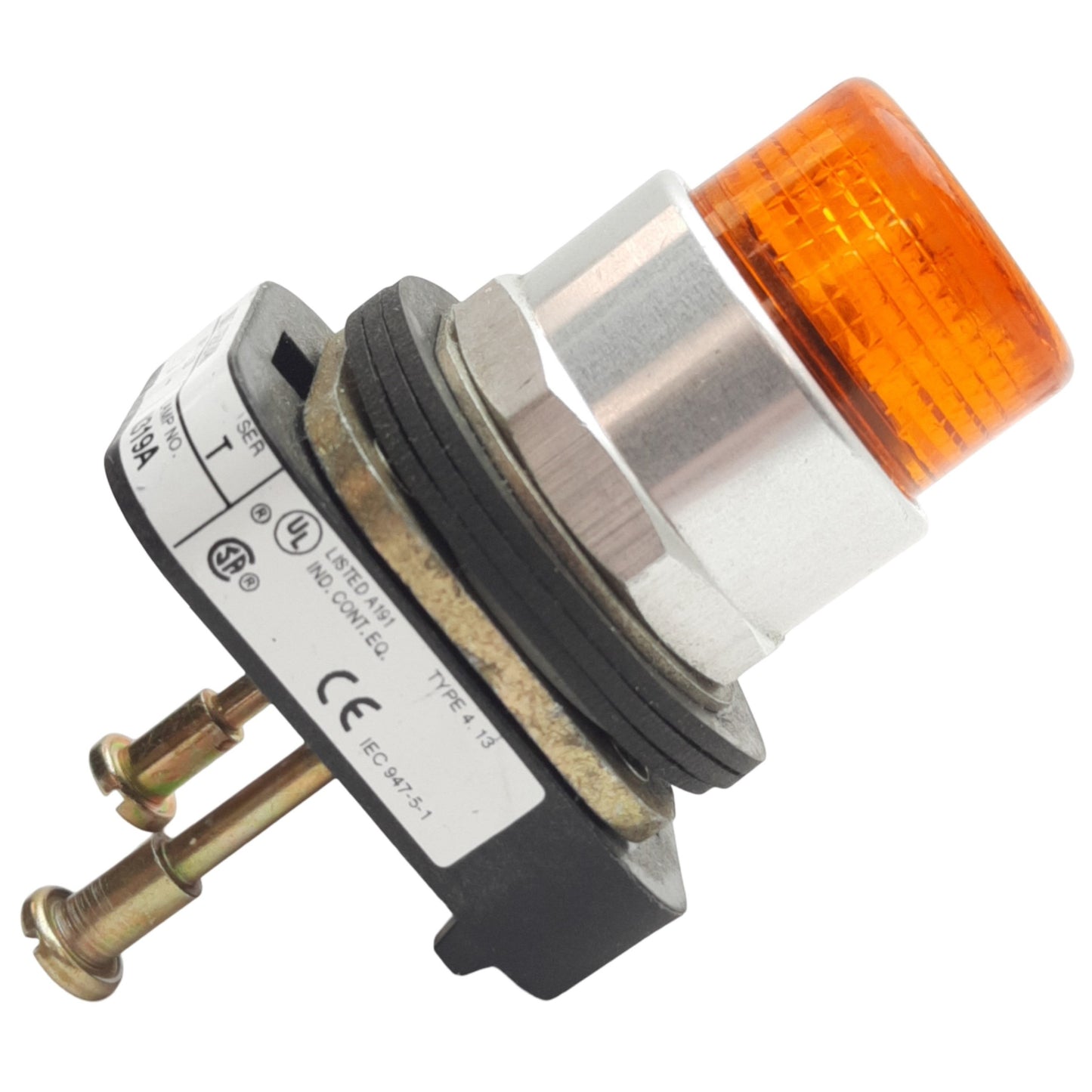 Used Allen Bradley 800T-QBH24AX Amber Illuminated Push Button ø30mm, 24VAC/DC Input