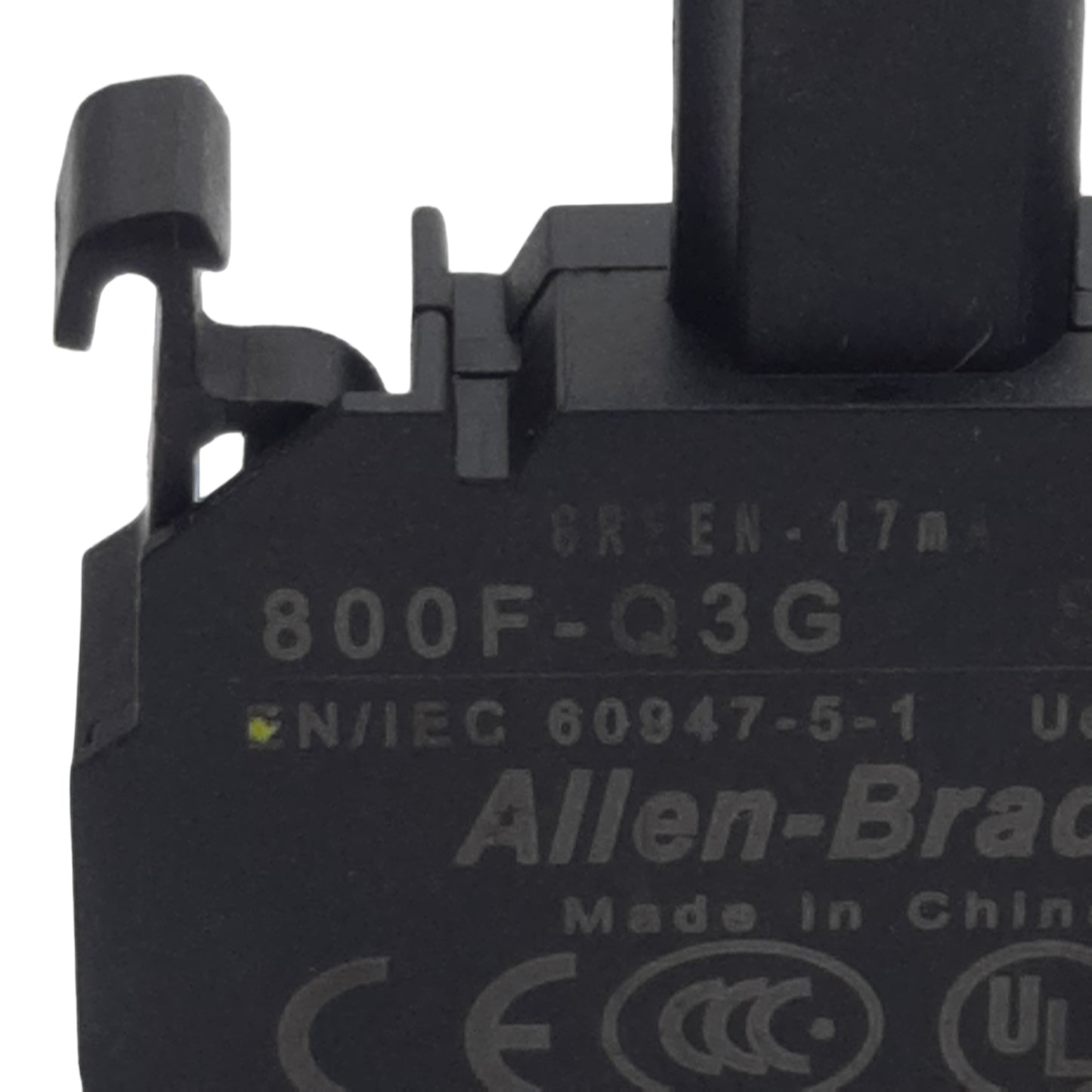 Used Allen Bradley 800F-Q3G Pushbutton LED Module, Green 17mA, 24VDC/VAC, 22mm