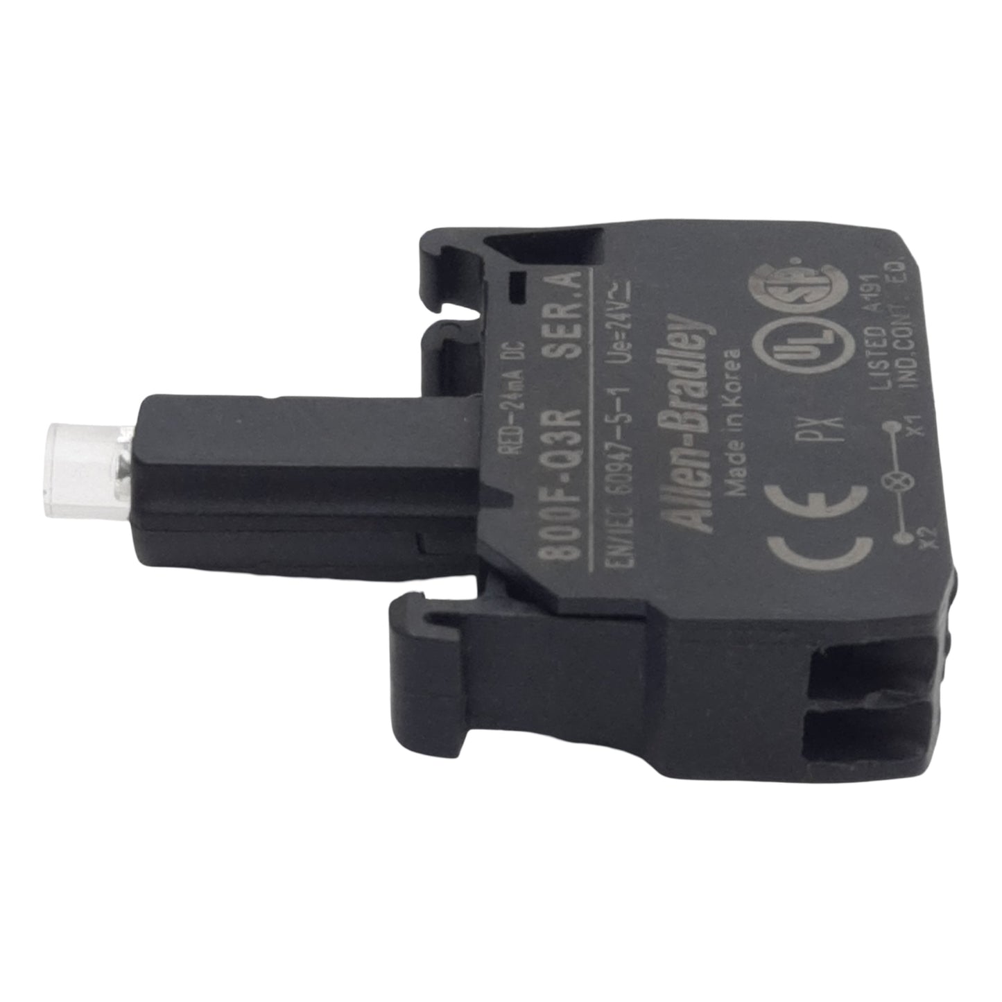 Used Allen Bradley 800F-Q3R Pushbutton LED Module, Red 24mA, 24VDC/VAC, 22mm