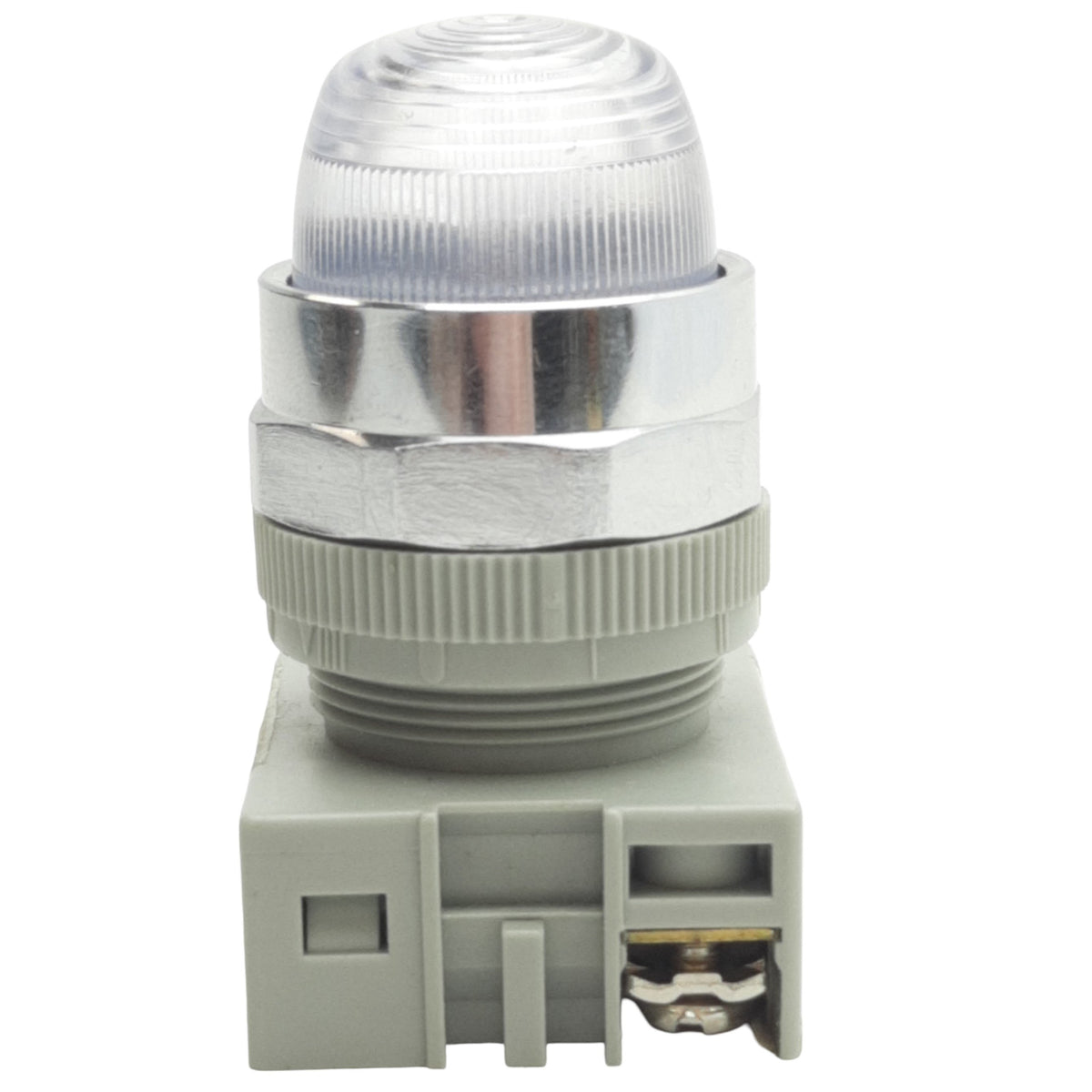 Used IDEC APW299D-W-24V Clear Pilot Light ø22mm, 24VAC/DC Lamp, Dome Shape Lens