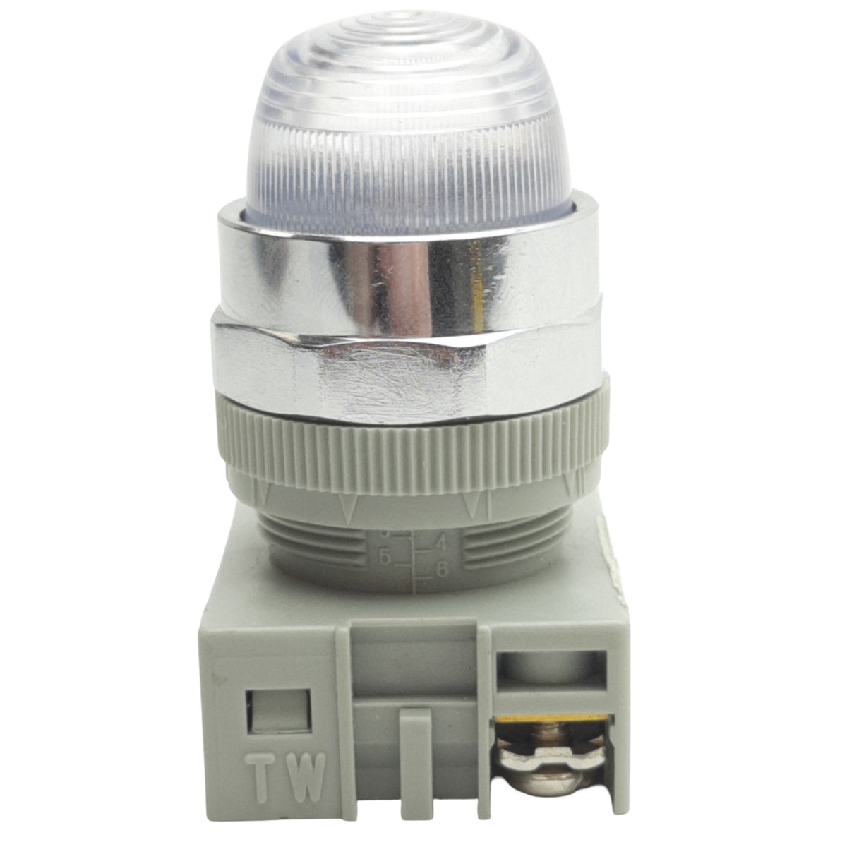 Used IDEC APW299D-W-24V Clear Pilot Light ø22mm, 24VAC/DC Lamp, Dome Shape Lens