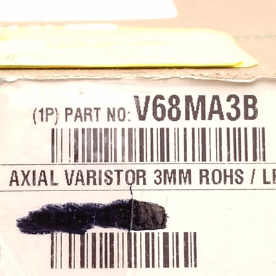 New Lot of 50 Littelfuse V68MA3B Axial Varistor, ø3mm, 150pF, 40VAC/56VDC, PCB Mount