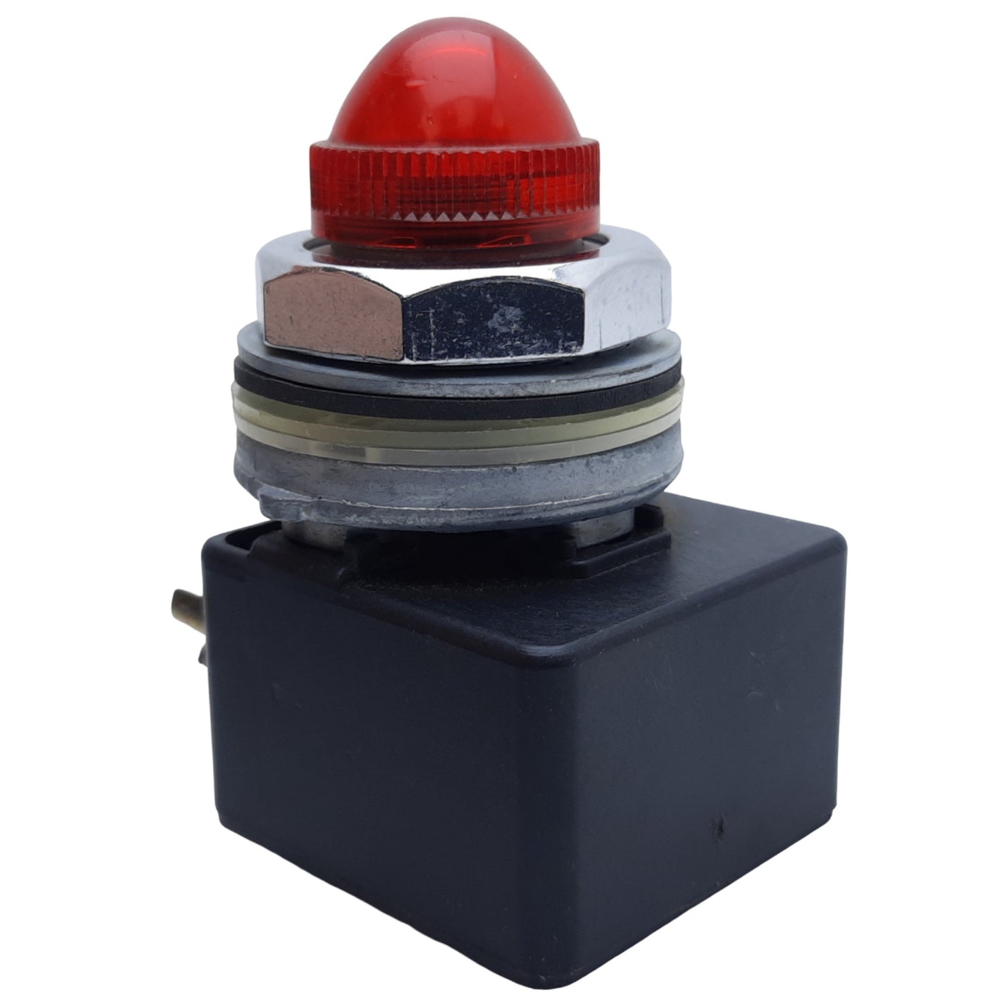 Used Square D 9001KM3-KP7R9 Pilot Light, Red, ø22mm, 50/60Hz, 208-220V AC *No Bulb*