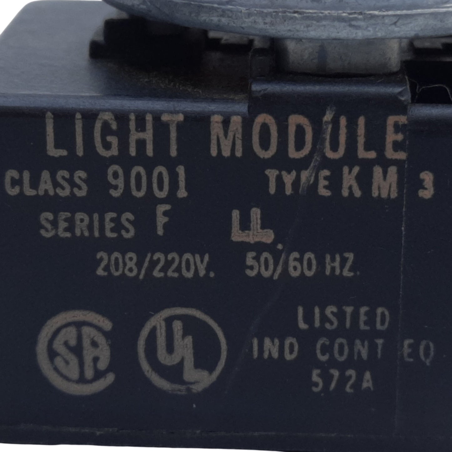 Used Square D 9001KM3-KP7R9 Pilot Light, Red, ø22mm, 50/60Hz, 208-220V AC *No Bulb*