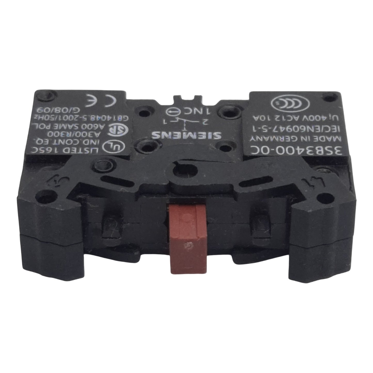 Used Siemens 3SB3400-0C Pushbutton Contact Block, 1N.C., 10A 300/400VAC, 22mm