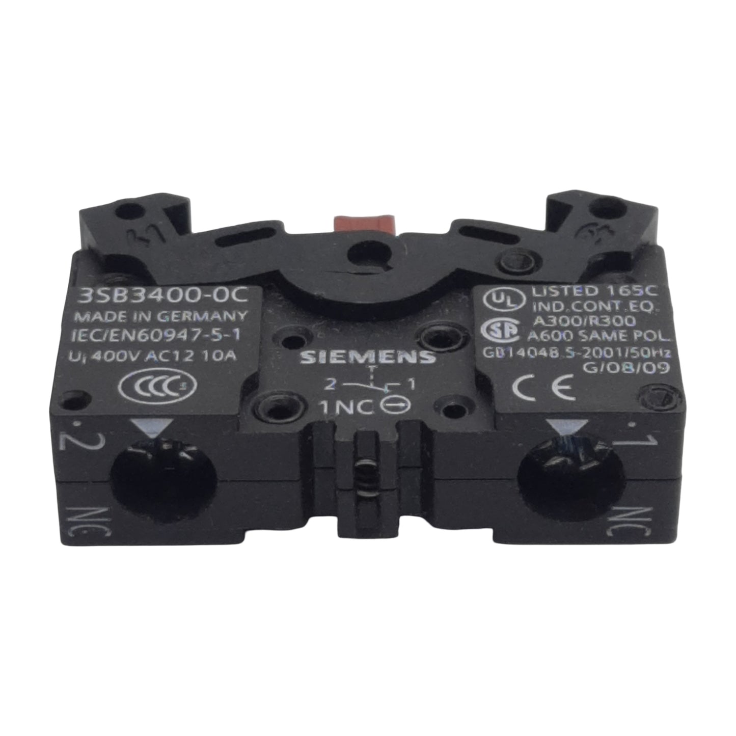 Used Siemens 3SB3400-0C Pushbutton Contact Block, 1N.C., 10A 300/400VAC, 22mm