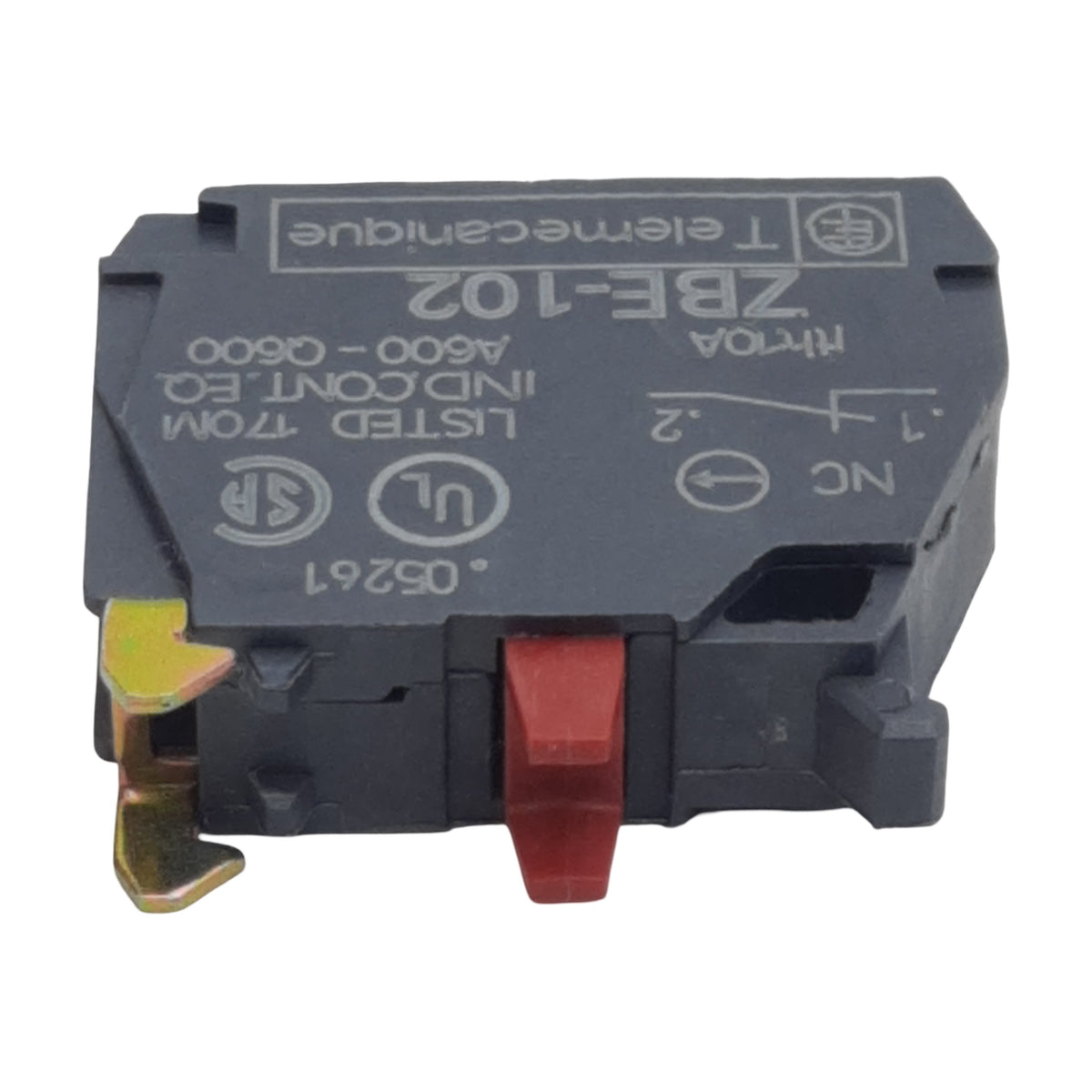 Used Lot of 2 Telemecanique ZBE-102 Pushbutton Contact Block, 1NC, 10A 600VAC, 22mm