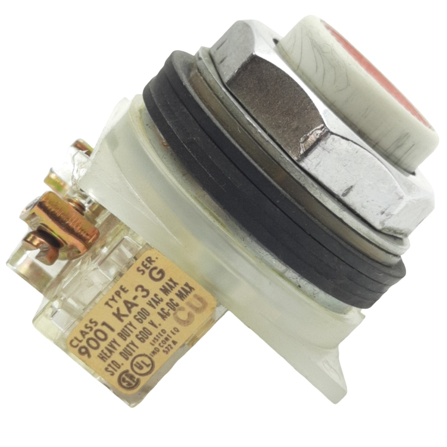 Used Schneider Electric 9001KR3RH6 Red Momentary Push Button ø30mm, 1NC, 600VAC 10A