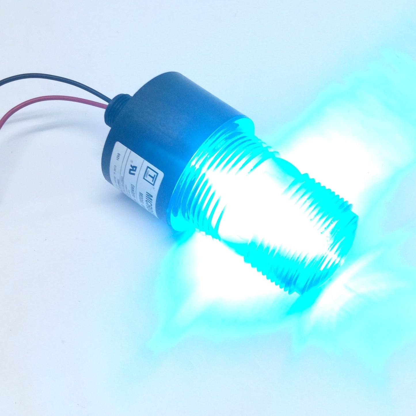 Used Tomar 495S-1280 Microstrobe IV Beacon Strobe Light, Blue Lens, 16-24VAC 12-80VDC