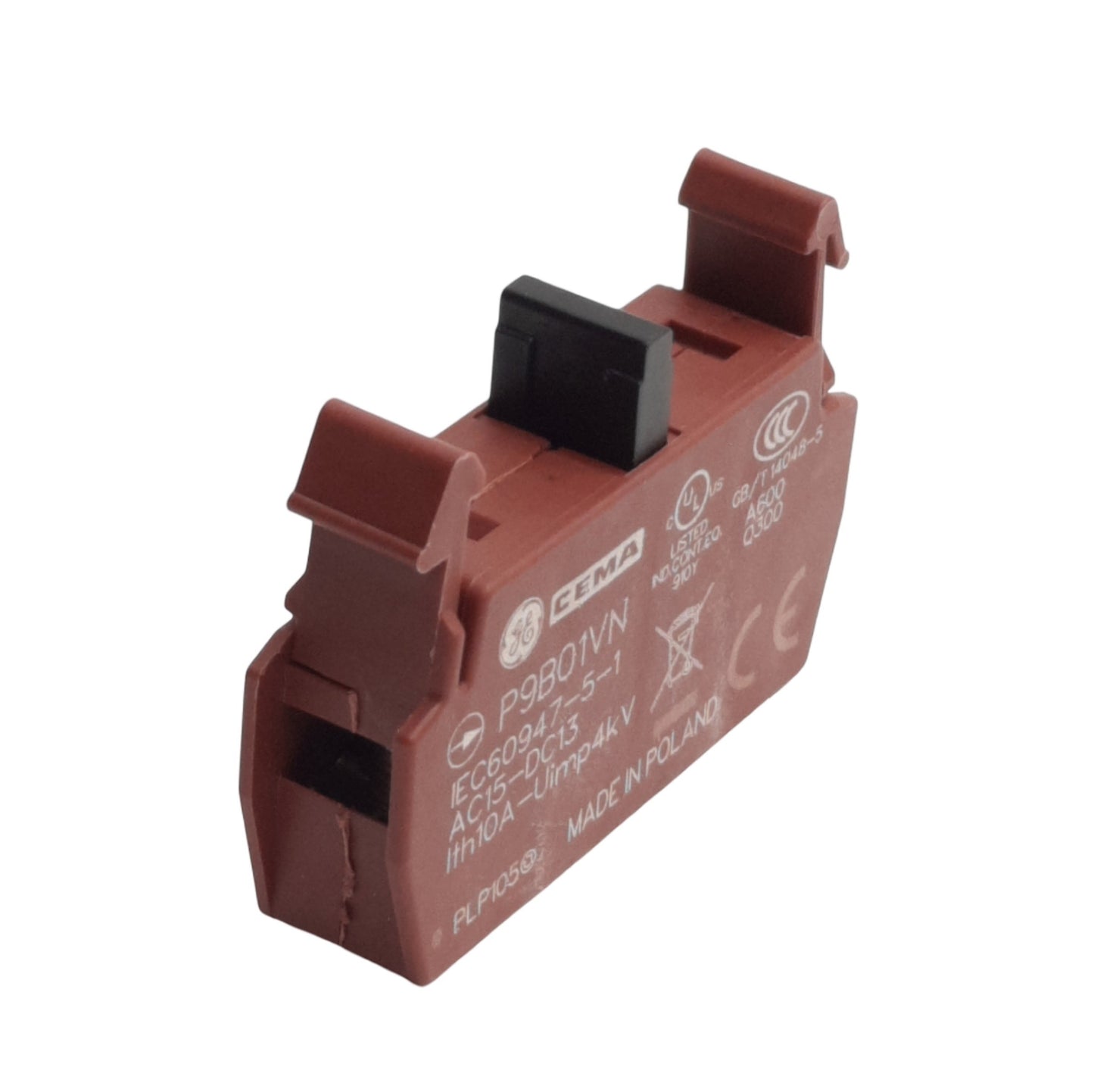 New Lot of 2 General Electric P9B01VN Auxiliary Contact Block 1NC, 10A, 22.5mm