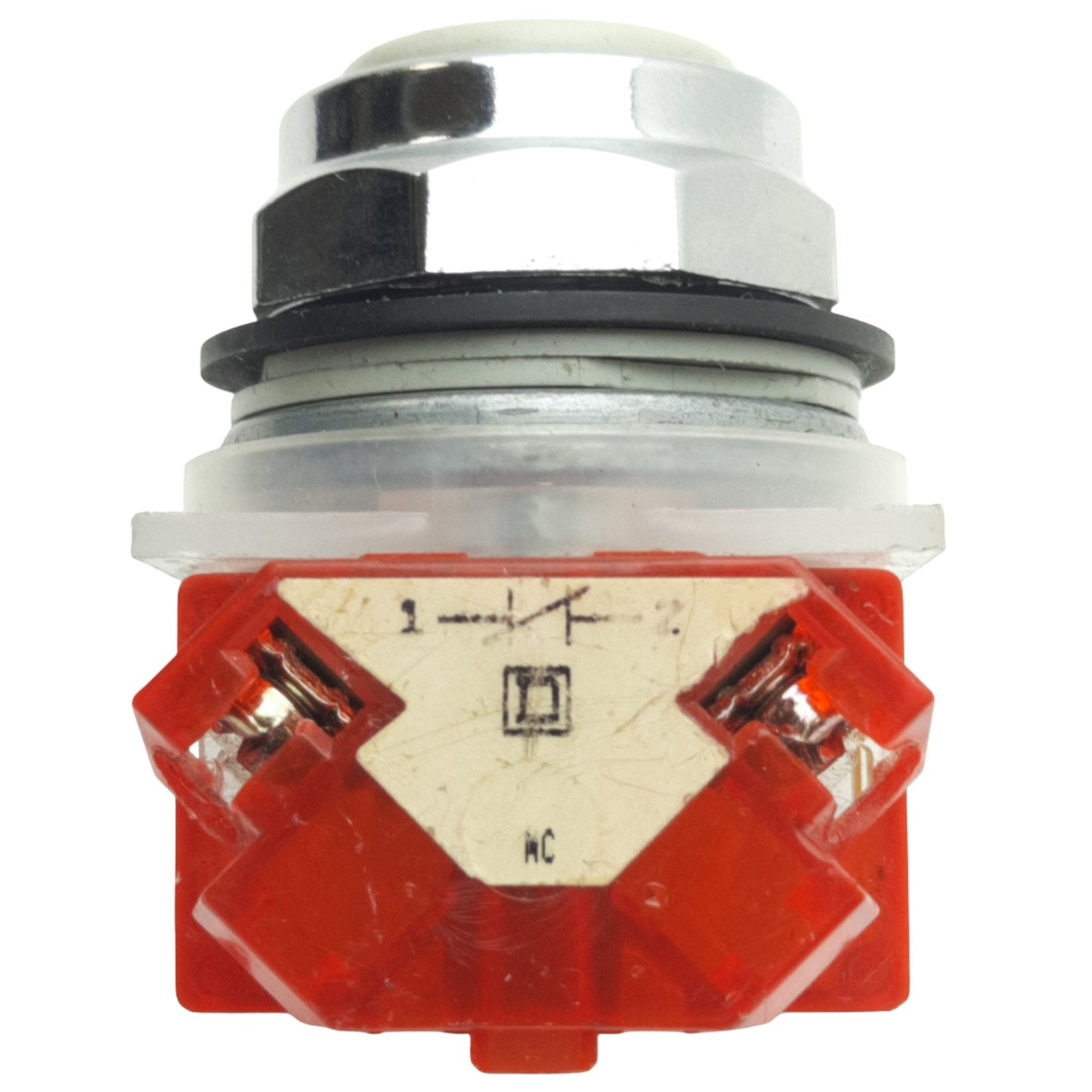 Used Schneider Electric 9001KR1RH6 Red Momentary Push Button ø30mm, 1NC, 600VAC 10A
