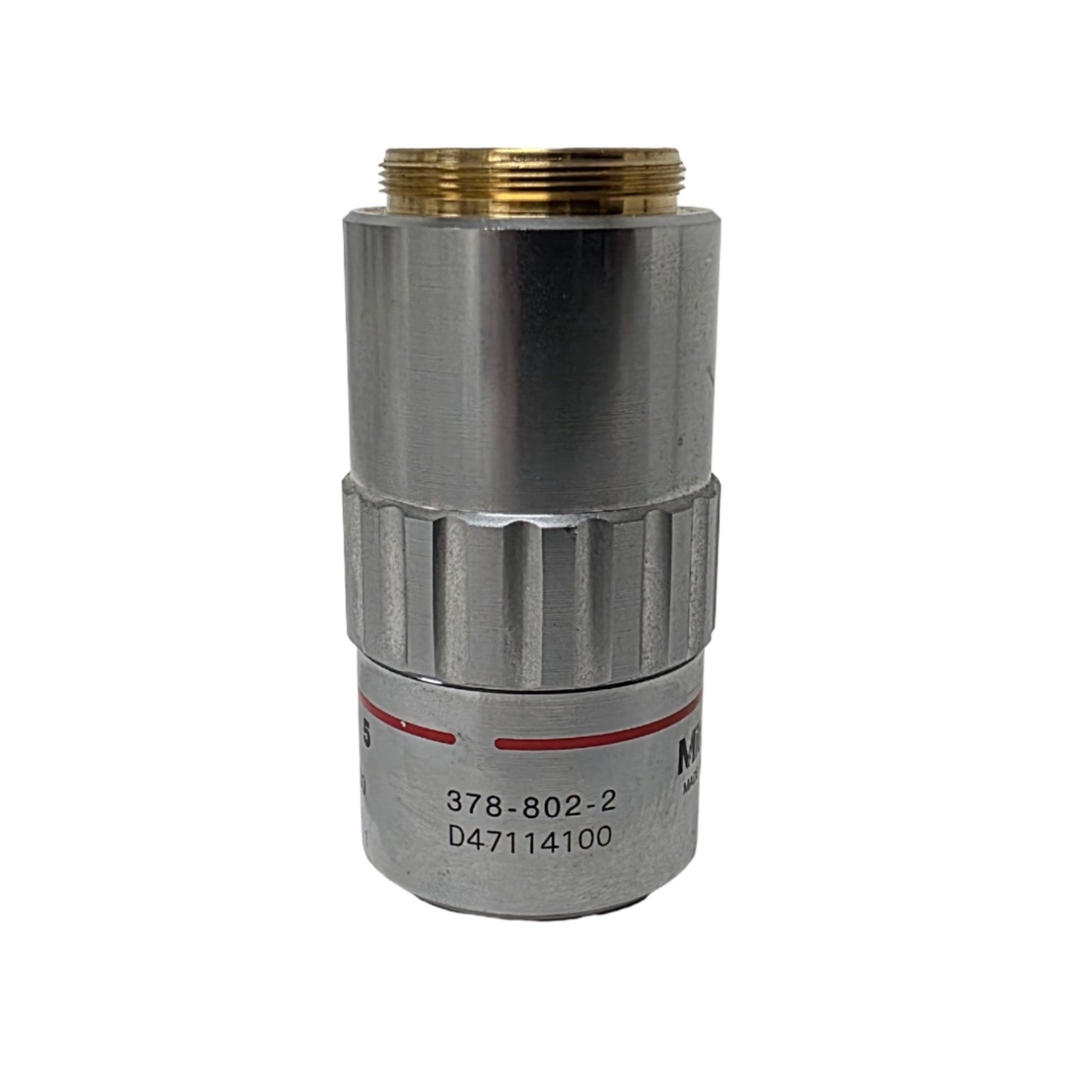 Used Mitutoyo 378-802-2 M Plan Apo 5 Objective Lens 5x Mag, 34mmWD, 40mmFL, 4.8FOV