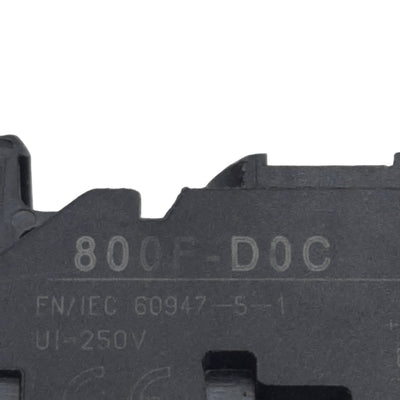 Used Allen Bradley 800F-D0C Pushbutton Lamp Module, 250VAC Max, 22mm, Latch-Mount