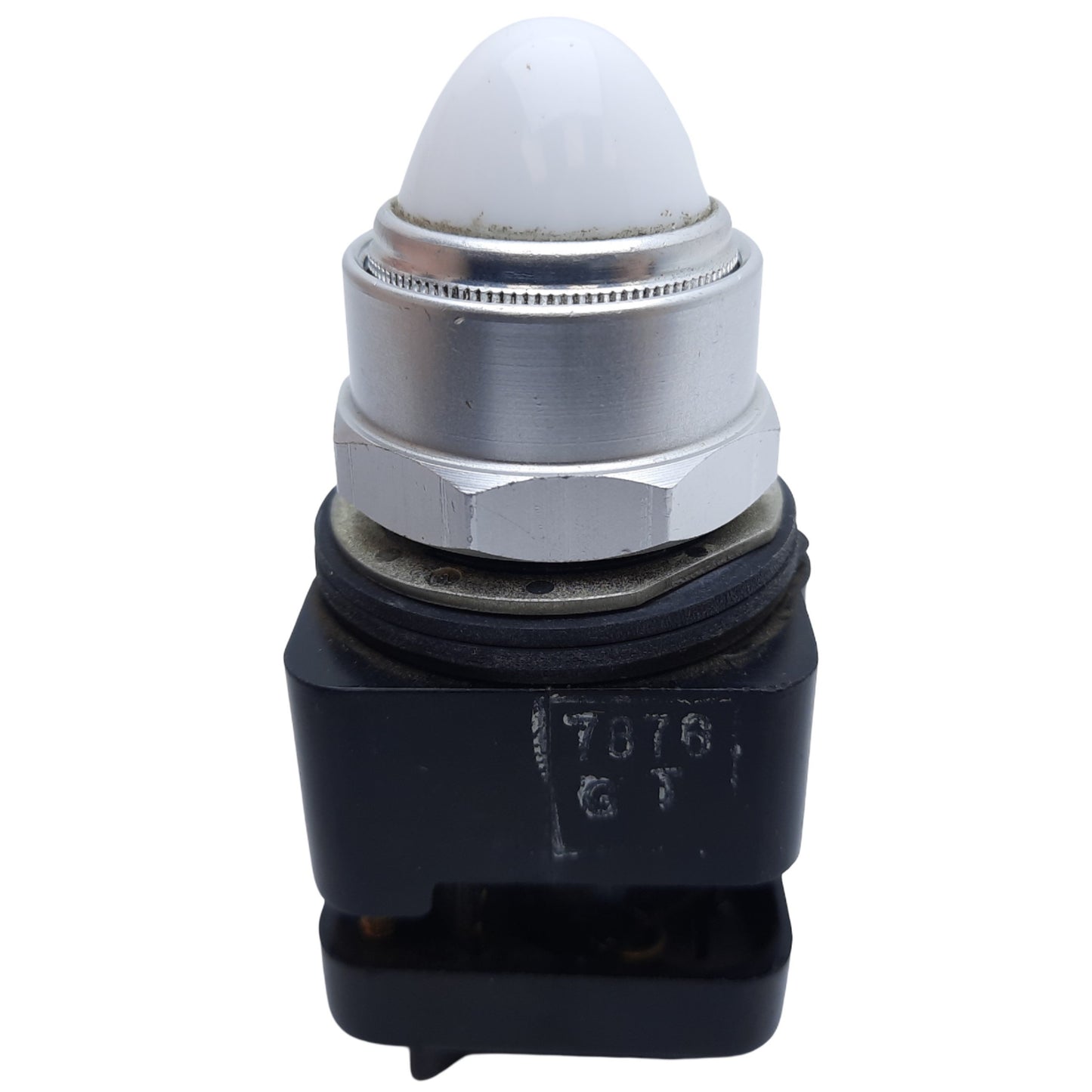 Used Square D 9001TP1 Pilot Light, White Dome, ø30mm, 50/60Hz, 110-120VAC *No Bulb*