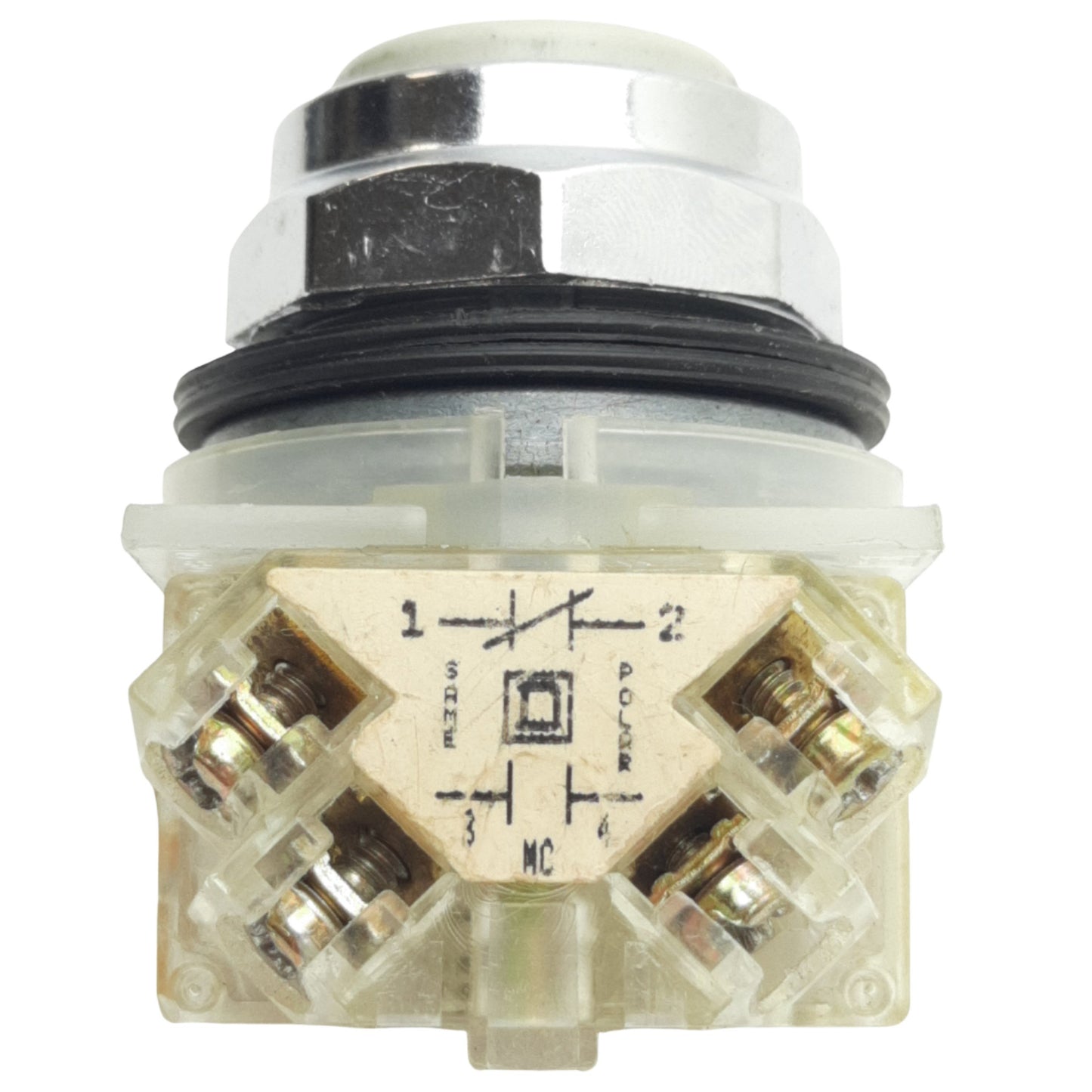Used Schneider Electric 9001KR1BH13 Black Push Button ø30mm, 1NO+1NC, 600VAC 10A