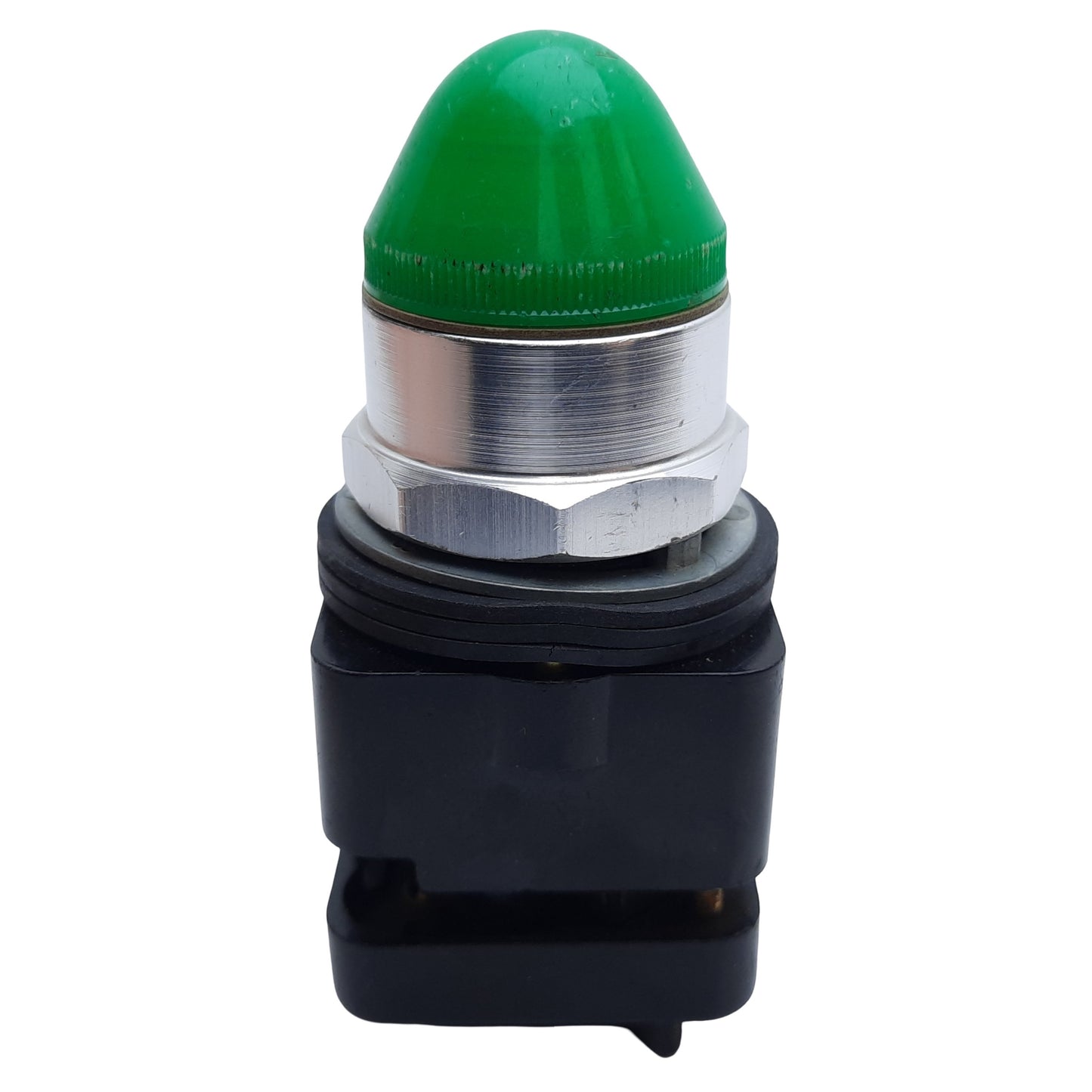 Used Square D 9001TP1 Pilot Light, Green Dome, ø30mm, 50/60Hz, 110-120VAC *No Bulb*
