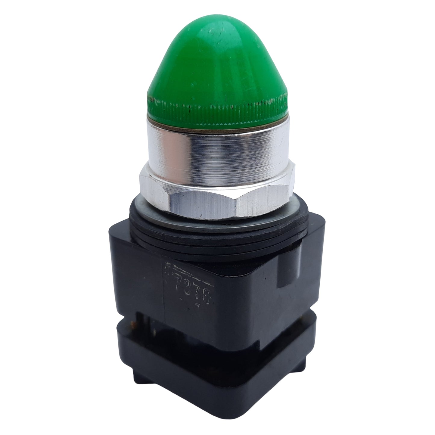 Used Square D 9001TP1 Pilot Light, Green Dome, ø30mm, 50/60Hz, 110-120VAC *No Bulb*
